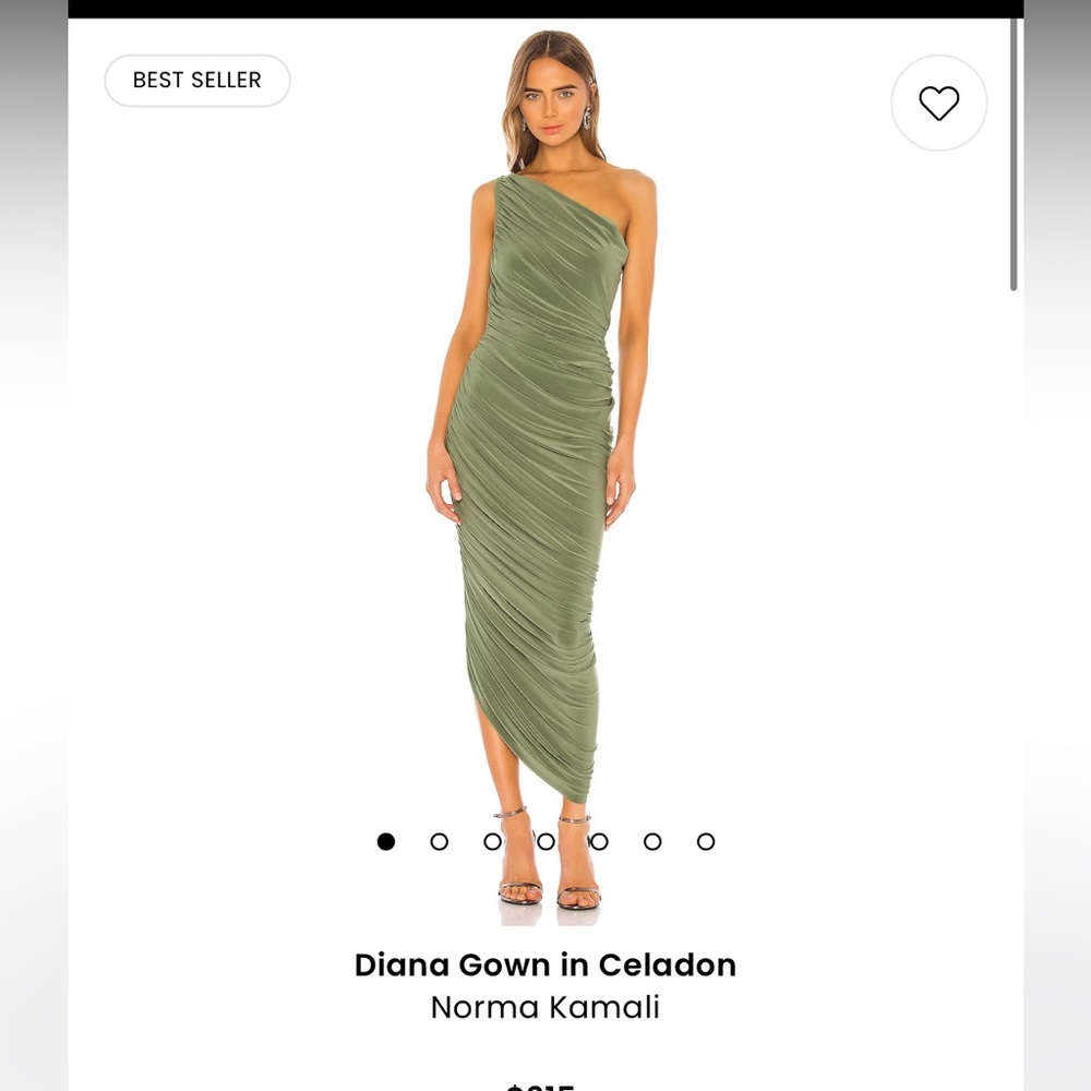 Norma Kamali Diana Gown in Celadon